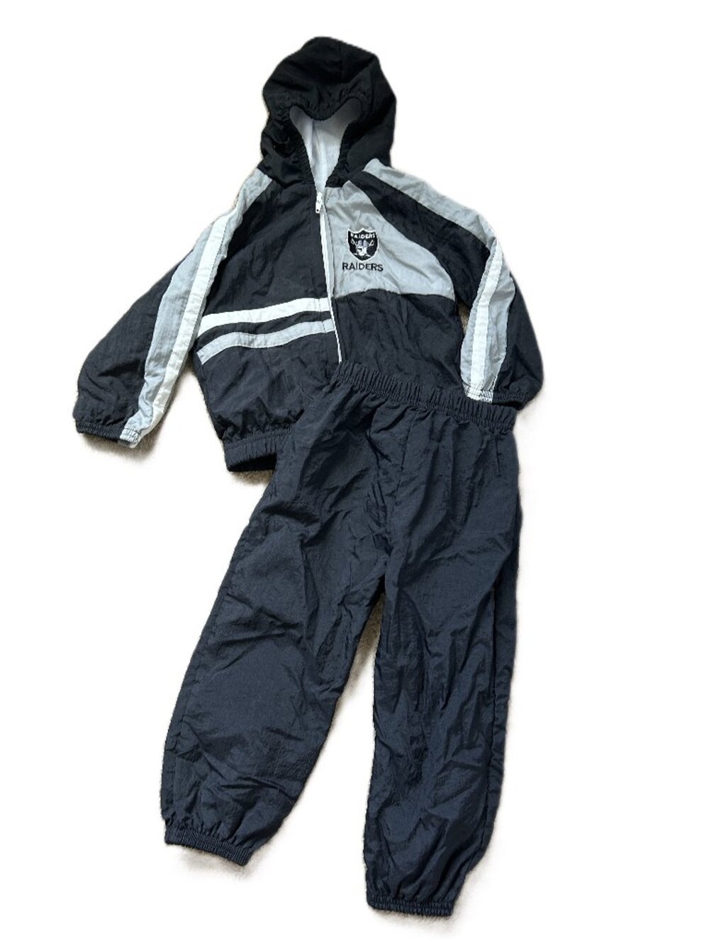 Vintage NFL Raiders Jogger Suit Outfit Child's 3T 90's